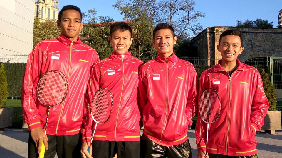 Tim tunggal putra bulutangkis Indonesia di Kejuaraan Dunia Bulutangkis 2016. - INDOSPORT